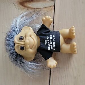 Vintage Russ "The Older I Get The Better I Use To Be" Gray Hair Troll Doll
